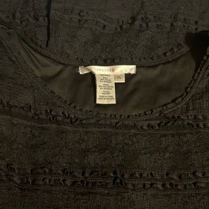 Black summer dress with detail throughout